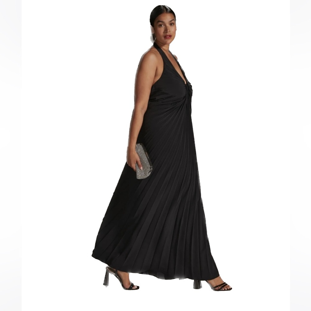 By Anthropologie Pleated Halter Midi Dress